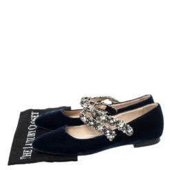 N21 N°21 Blue Velvet Embellished Strappy Ballet Flats Size 39 Women Pumps 9 N21 N°21 Blue Velvet Embellished Strappy Ballet Flats Size 39 Women Pumps -N21shop luxury women n21 used shoes p303574 001