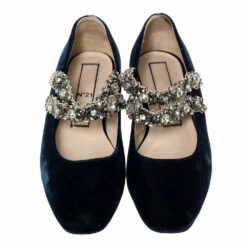 N21 N°21 Blue Velvet Embellished Strappy Ballet Flats Size 39 Women Pumps 4 N21 N°21 Blue Velvet Embellished Strappy Ballet Flats Size 39 Women Pumps -N21shop luxury women n21 used shoes p303574 006