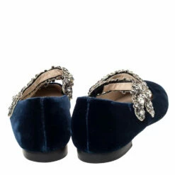 N21 N°21 Blue Velvet Embellished Strappy Ballet Flats Size 39 Women Pumps 6 N21 N°21 Blue Velvet Embellished Strappy Ballet Flats Size 39 Women Pumps -N21shop luxury women n21 used shoes p303574 007