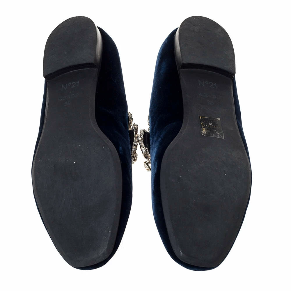 N21 N°21 Blue Velvet Embellished Strappy Ballet Flats Size 39 Women Pumps N21 N°21 Blue Velvet Embellished Strappy Ballet Flats Size 39 Women Pumps -N21shop luxury women n21 used shoes p303574 008
