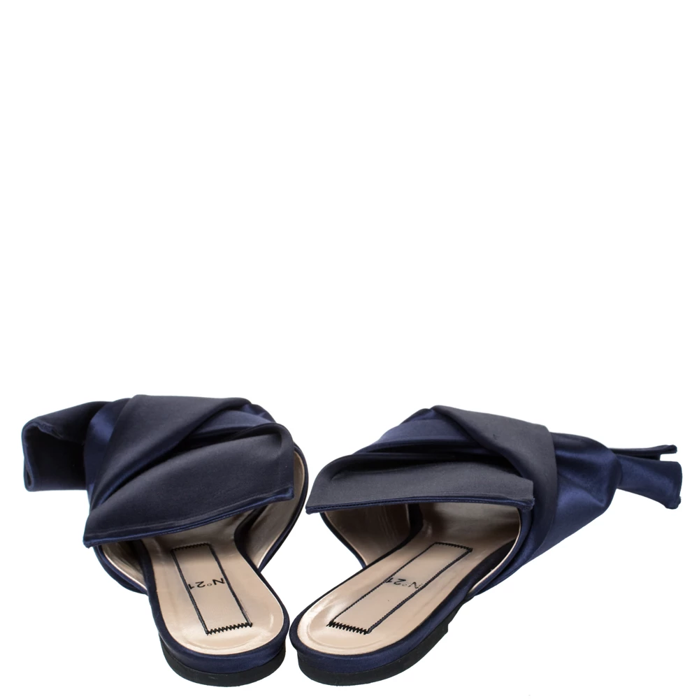 N21 N°21 Blue Satin Knot Flat Mules Size 41 Women Flats N21 N°21 Blue Satin Knot Flat Mules Size 41 Women Flats -N21shop luxury women n21 used shoes p303623 002