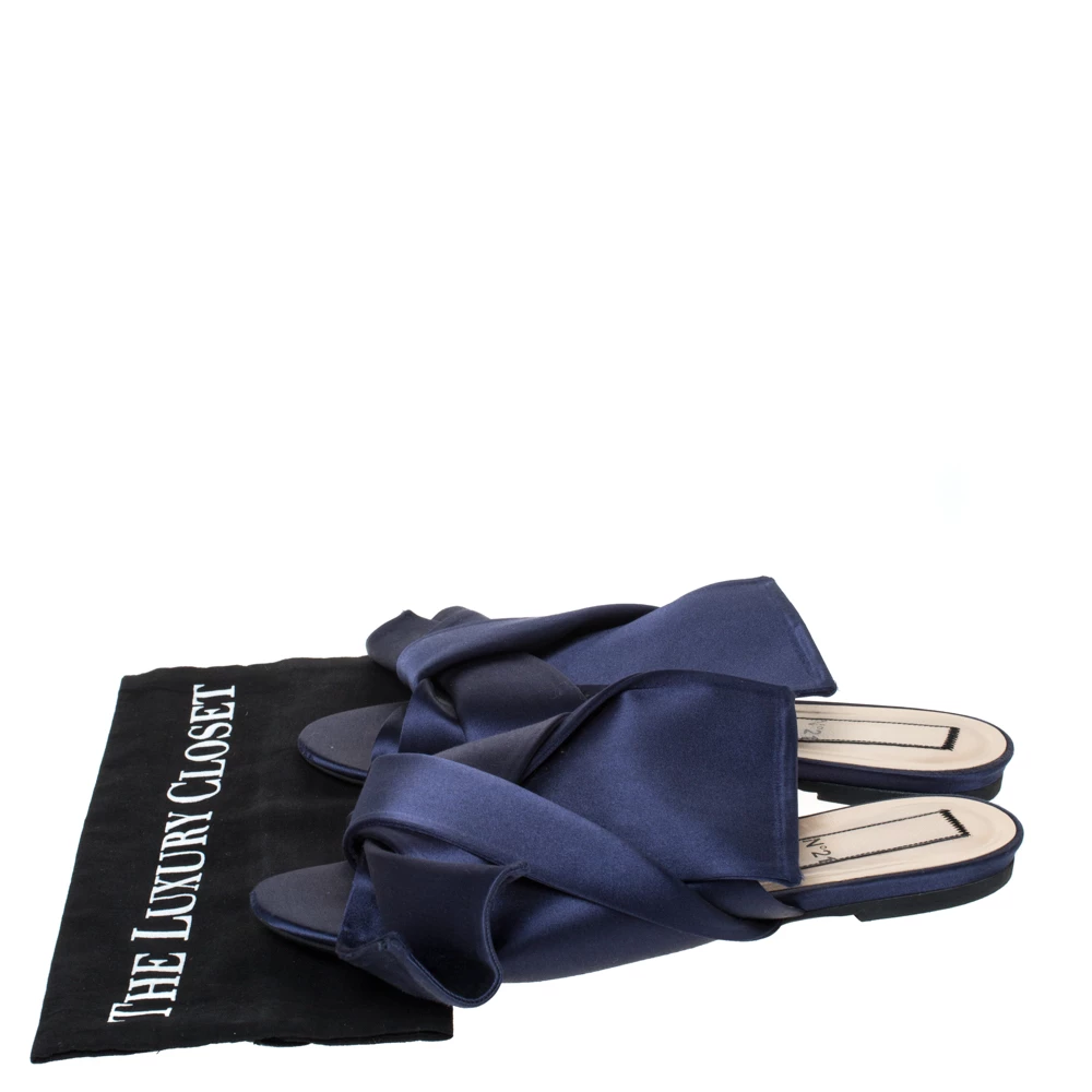 N21 N°21 Blue Satin Knot Flat Mules Size 41 Women Flats N21 N°21 Blue Satin Knot Flat Mules Size 41 Women Flats -N21shop luxury women n21 used shoes p303623 009