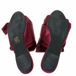 N21 Burgundy Satin Knot Flat Slides Size 40 Women Flats 7 N21 Burgundy Satin Knot Flat Slides Size 40 Women Flats -N21shop luxury women n21 used shoes p309723 001