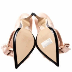 N21 Beige Satin Knot Pointed Toe Pumps Size 39 Women 7 N21 Beige Satin Knot Pointed Toe Pumps Size 39 Women -N21shop luxury women n21 used shoes p310561 003