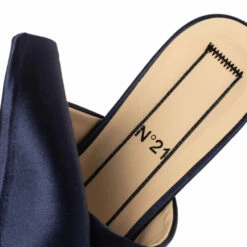 N21 N°21 Blue Satin Knot Flat Mules Size 36 Women Flats -N21shop luxury women n21 used shoes p310901 001