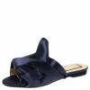 N21 N°21 Blue Satin Knot Flat Mules Size 36 Women Flats -N21shop luxury women n21 used shoes p310901 004