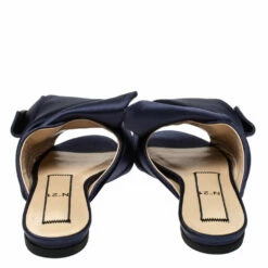 N21 N°21 Blue Satin Knot Flat Mules Size 36 Women Flats -N21shop luxury women n21 used shoes p310901 005