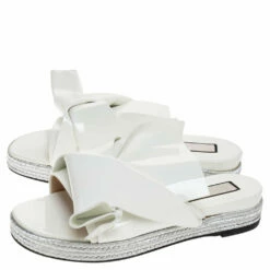 N21 N°21 White Patent Leather Knotted Flat Slides Size 38 Women Flats 5 N21 N°21 White Patent Leather Knotted Flat Slides Size 38 Women Flats -N21shop luxury women n21 used shoes p316316 001
