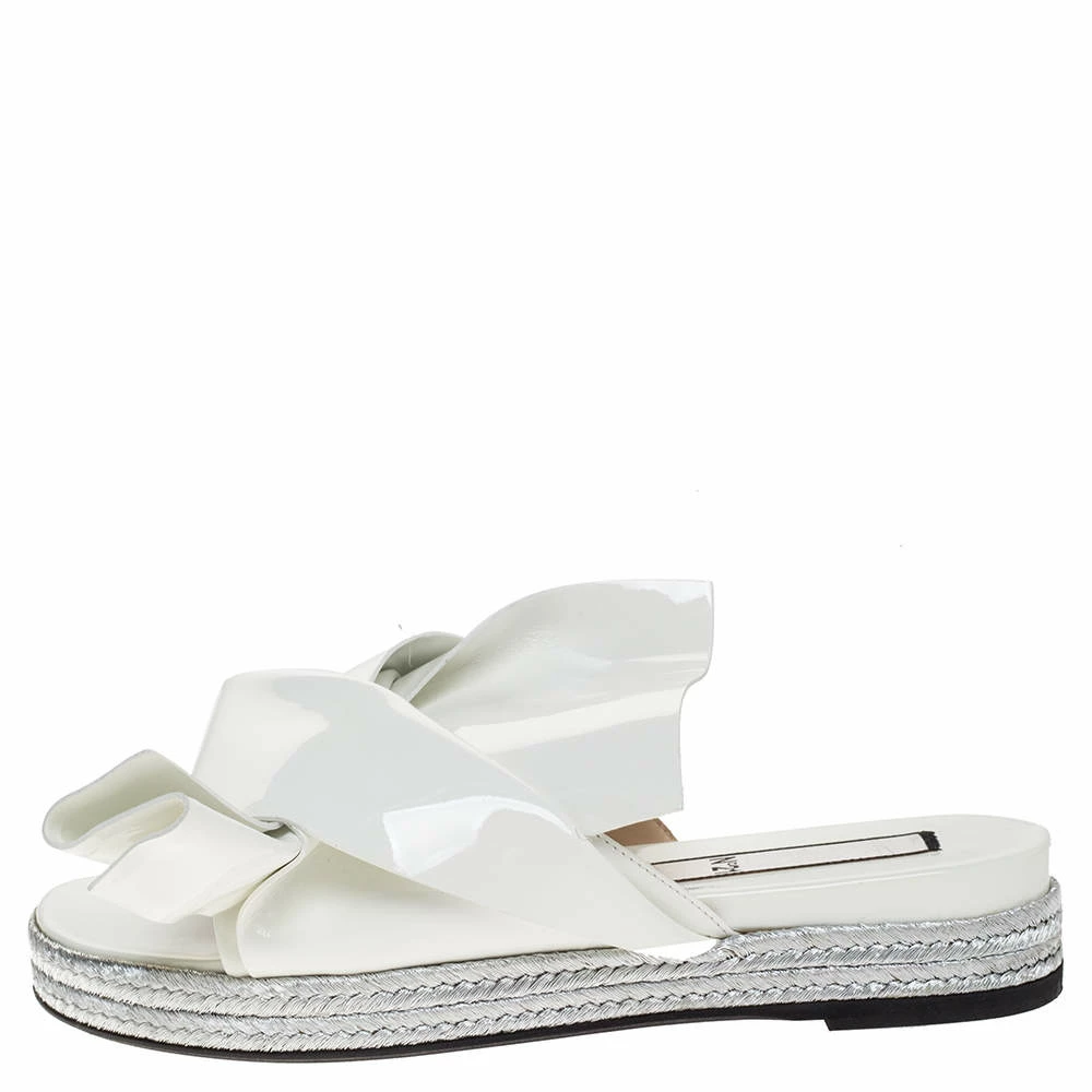 N21 N°21 White Patent Leather Knotted Flat Slides Size 38 Women Flats N21 N°21 White Patent Leather Knotted Flat Slides Size 38 Women Flats -N21shop luxury women n21 used shoes p316316 003