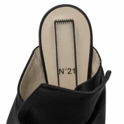 N21 Black Satin Raso Knot Peep Toe Mules Size 39 Women Sandals -N21shop luxury women n21 used shoes p321361 1599018535 006
