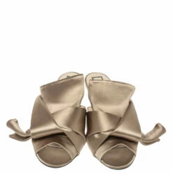 N21 Brown Satin Raso Knot Peep Toe Mules Size 36 Women Sandals 4 N21 Brown Satin Raso Knot Peep Toe Mules Size 36 Women Sandals -N21shop luxury women n21 used shoes p321496 001