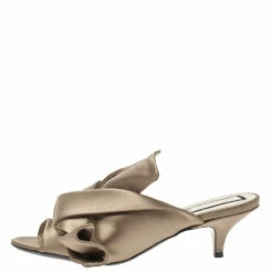 N21 Brown Satin Raso Knot Peep Toe Mules Size 36 Women Sandals 3 N21 Brown Satin Raso Knot Peep Toe Mules Size 36 Women Sandals -N21shop luxury women n21 used shoes p321496 004