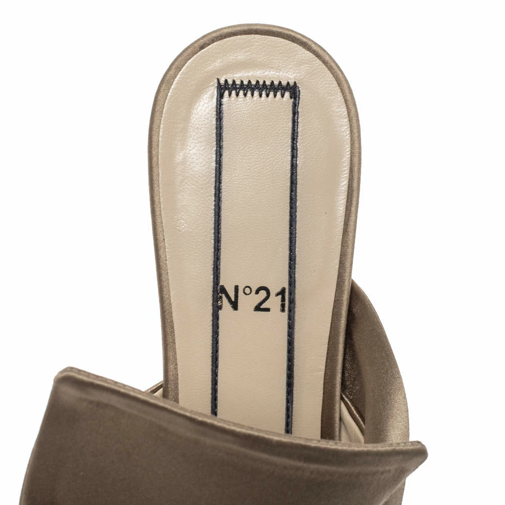N21 Brown Satin Raso Knot Peep Toe Mules Size 36 Women Sandals N21 Brown Satin Raso Knot Peep Toe Mules Size 36 Women Sandals -N21shop luxury women n21 used shoes p321496 006