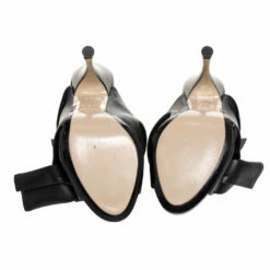 N21 N°21 Black Leather Ronny Pleated Mules Size 38 Women Sandals -N21shop luxury women n21 used shoes p322787 001