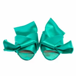 N21 N°21 Green Satin Knot Flat Mules Size 41 Women Flats 4 N21 N°21 Green Satin Knot Flat Mules Size 41 Women Flats -N21shop luxury women n21 used shoes p325289 004