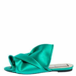 N21 N°21 Green Satin Knot Flat Mules Size 41 Women Flats 3 N21 N°21 Green Satin Knot Flat Mules Size 41 Women Flats -N21shop luxury women n21 used shoes p325289 009
