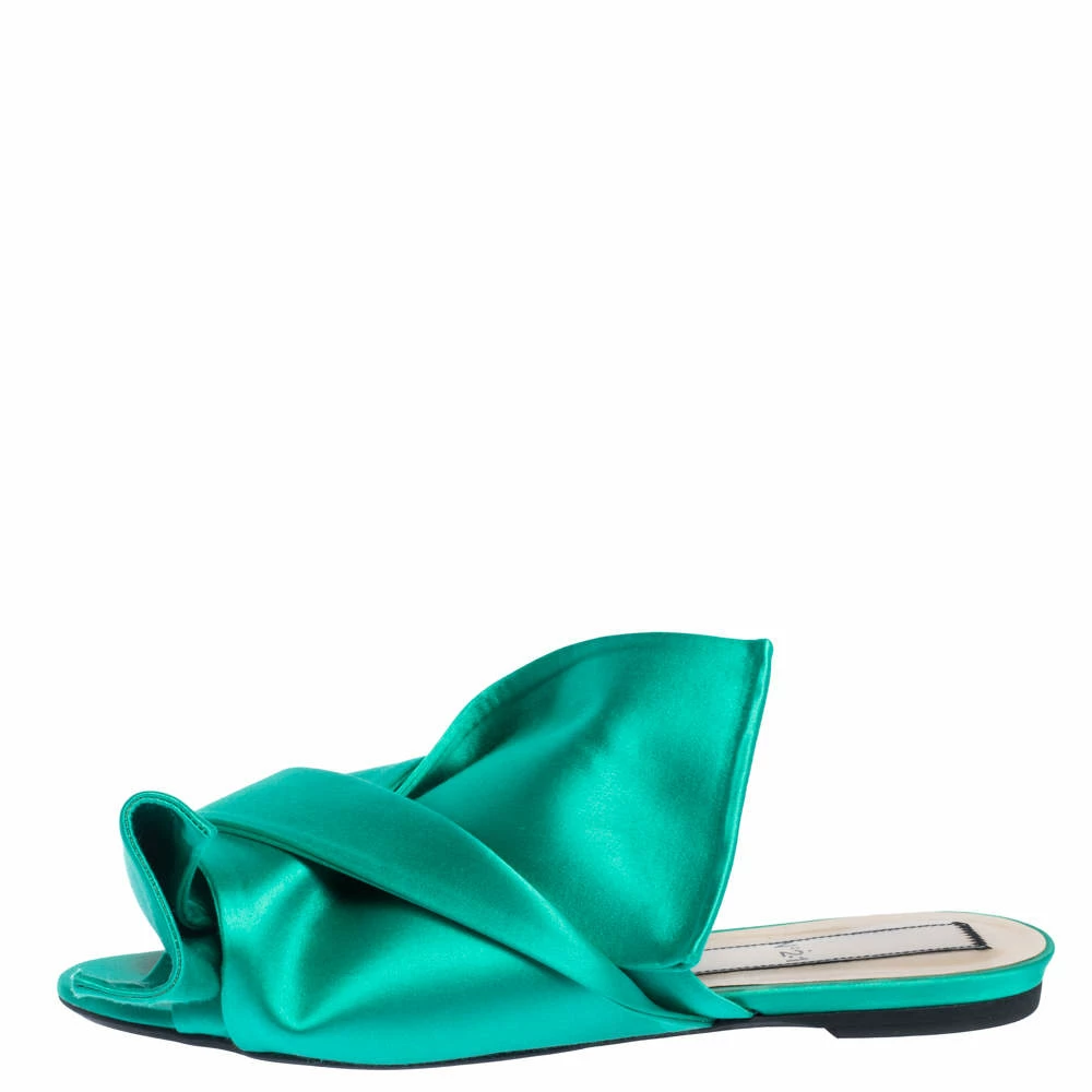 N21 N°21 Green Satin Knot Flat Mules Size 41 Women Flats N21 N°21 Green Satin Knot Flat Mules Size 41 Women Flats -N21shop luxury women n21 used shoes p325289 009