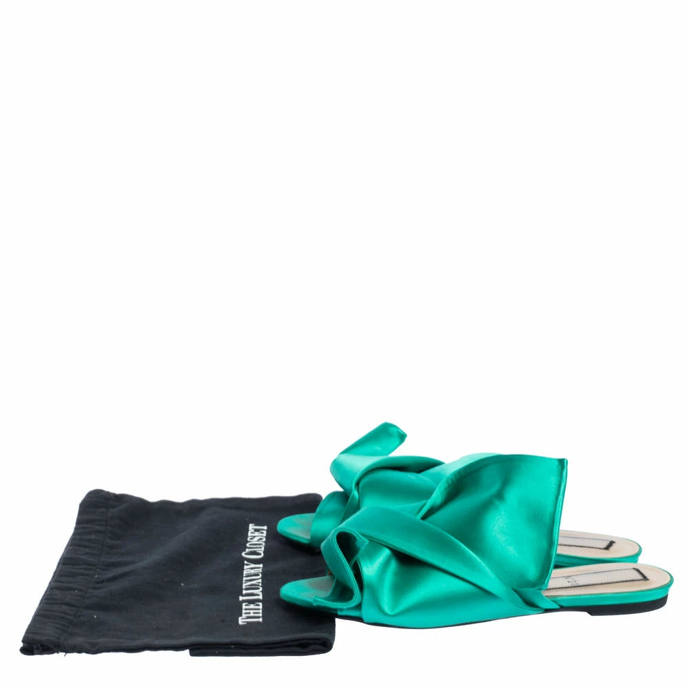 N21 N°21 Green Satin Knot Flat Mules Size 41 Women Flats N21 N°21 Green Satin Knot Flat Mules Size 41 Women Flats -N21shop luxury women n21 used shoes p325289 010
