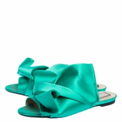 N21 N°21 Green Satin Knot Flat Mules Size 41 Women Flats 5 N21 N°21 Green Satin Knot Flat Mules Size 41 Women Flats -N21shop luxury women n21 used shoes p325289 011