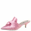 N21 Pink Satin Knot Pointed Toe Mules Size 40 Women Sandals 2 N21 Pink Satin Knot Pointed Toe Mules Size 40 Women Sandals -N21shop luxury women n21 used shoes p328743 003