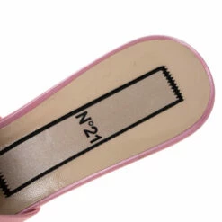 N21 Pink Satin Knot Pointed Toe Mules Size 40 Women Sandals -N21shop luxury women n21 used shoes p328743 006