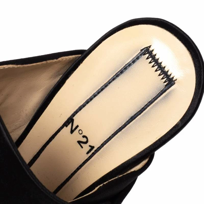 N21 Black Satin Raso Knot Peep Toe Mules Size 37 Women Sandals N21 Black Satin Raso Knot Peep Toe Mules Size 37 Women Sandals -N21shop luxury women n21 used shoes p329401 1600950847 006