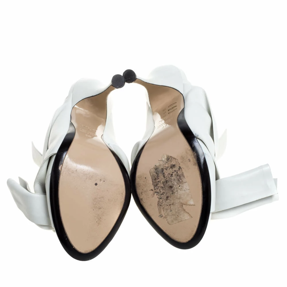 N21 N°21 White Leather Ronny Pleated Mules Size 38 Women Sandals N21 N°21 White Leather Ronny Pleated Mules Size 38 Women Sandals -N21shop luxury women n21 used shoes p333838 003