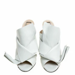 N21 N°21 White Leather Ronny Pleated Mules Size 38 Women Sandals 4 N21 N°21 White Leather Ronny Pleated Mules Size 38 Women Sandals -N21shop luxury women n21 used shoes p333838 006
