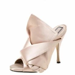 N21 Beige Satin Raso Knotted Mule Size 37 Women Sandals