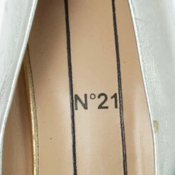 N21 Gold/Silver Foil Leather Knotted Round Toe Pumps Size 37.5 Women 8 N21 Gold/Silver Foil Leather Knotted Round Toe Pumps Size 37.5 Women -N21shop luxury women n21 used shoes p338293 006
