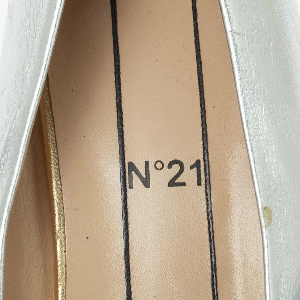 N21 Gold/Silver Foil Leather Knotted Round Toe Pumps Size 37.5 Women N21 Gold/Silver Foil Leather Knotted Round Toe Pumps Size 37.5 Women -N21shop luxury women n21 used shoes p338293 006
