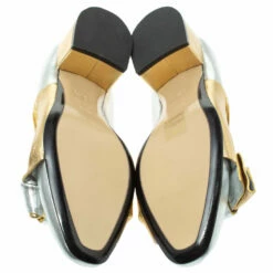 N21 Gold/Silver Foil Leather Knotted Round Toe Pumps Size 37.5 Women 7 N21 Gold/Silver Foil Leather Knotted Round Toe Pumps Size 37.5 Women -N21shop luxury women n21 used shoes p338293 008