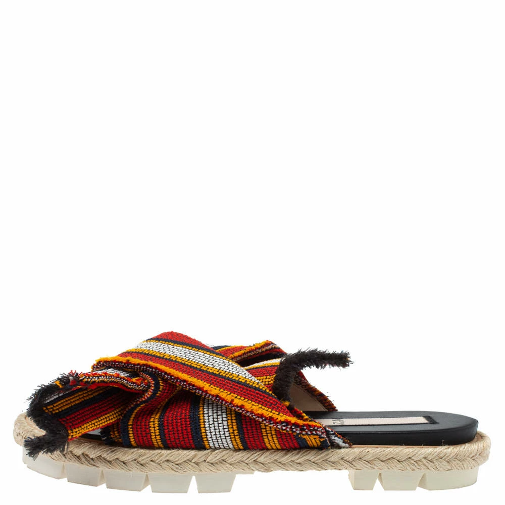 N21 N°21 Multicolor Fabric Knotted Slide Flat Sandals Size 38 Women N21 N°21 Multicolor Fabric Knotted Slide Flat Sandals Size 38 Women -N21shop luxury women n21 used shoes p339043 001
