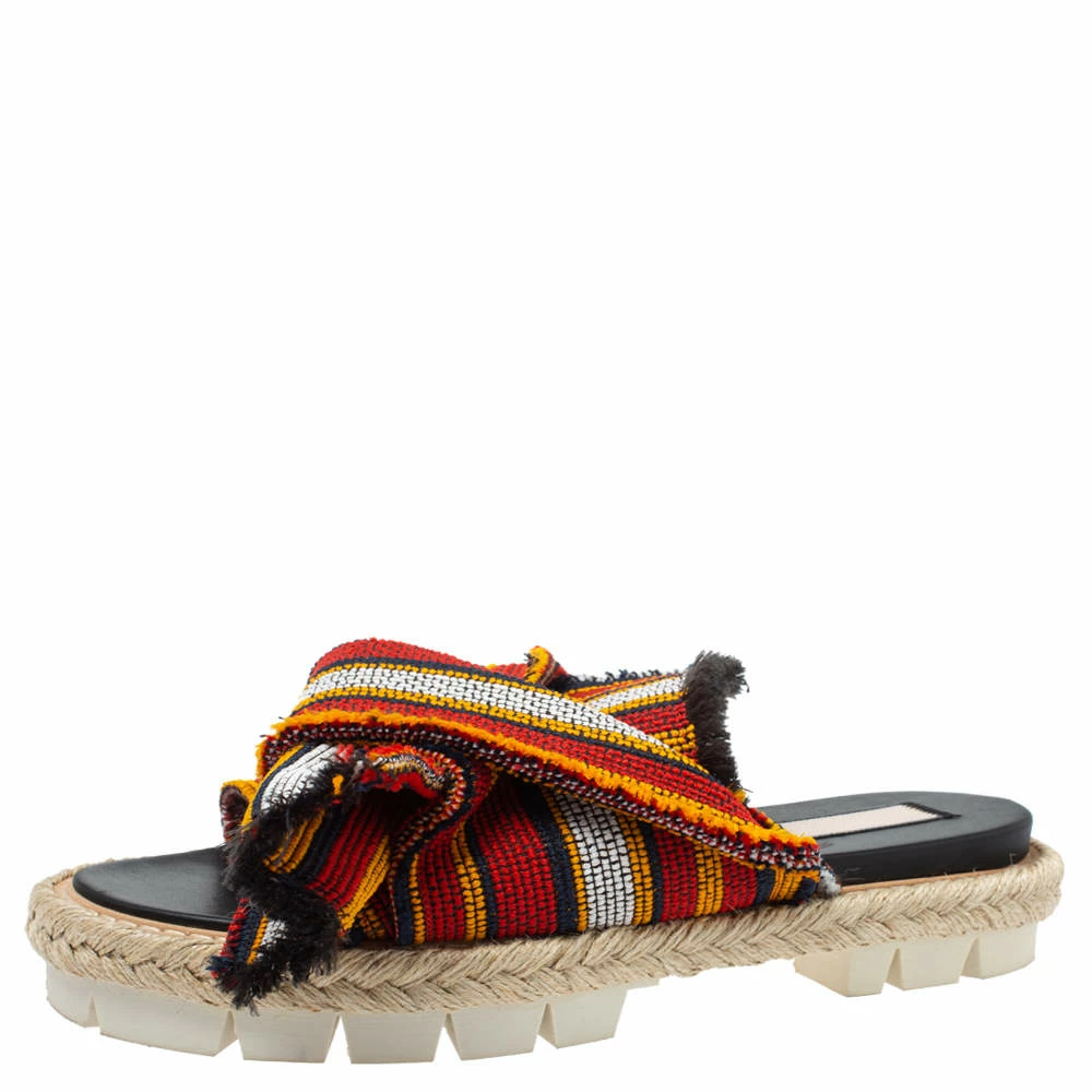 N21 N°21 Multicolor Fabric Knotted Slide Flat Sandals Size 38 Women N21 N°21 Multicolor Fabric Knotted Slide Flat Sandals Size 38 Women -N21shop luxury women n21 used shoes p339043 004