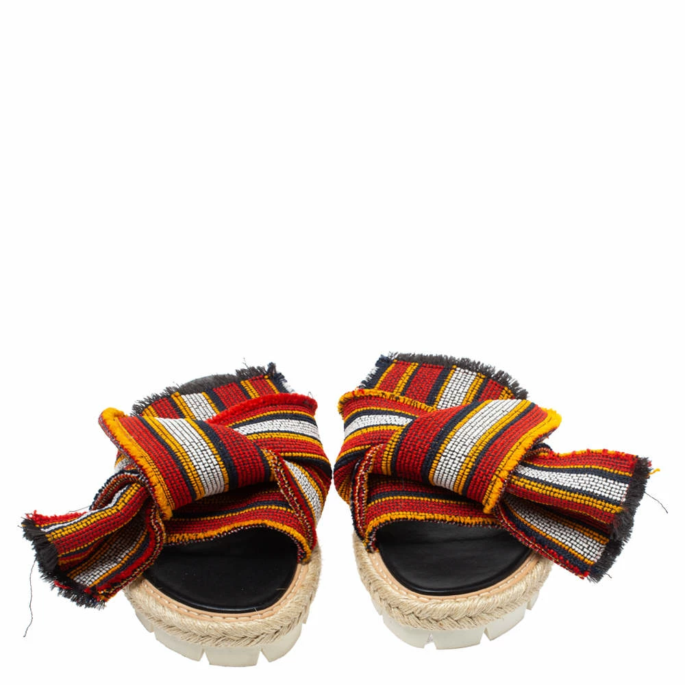 N21 N°21 Multicolor Fabric Knotted Slide Flat Sandals Size 38 Women N21 N°21 Multicolor Fabric Knotted Slide Flat Sandals Size 38 Women -N21shop luxury women n21 used shoes p339043 005