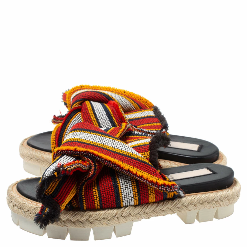 N21 N°21 Multicolor Fabric Knotted Slide Flat Sandals Size 38 Women N21 N°21 Multicolor Fabric Knotted Slide Flat Sandals Size 38 Women -N21shop luxury women n21 used shoes p339043 007