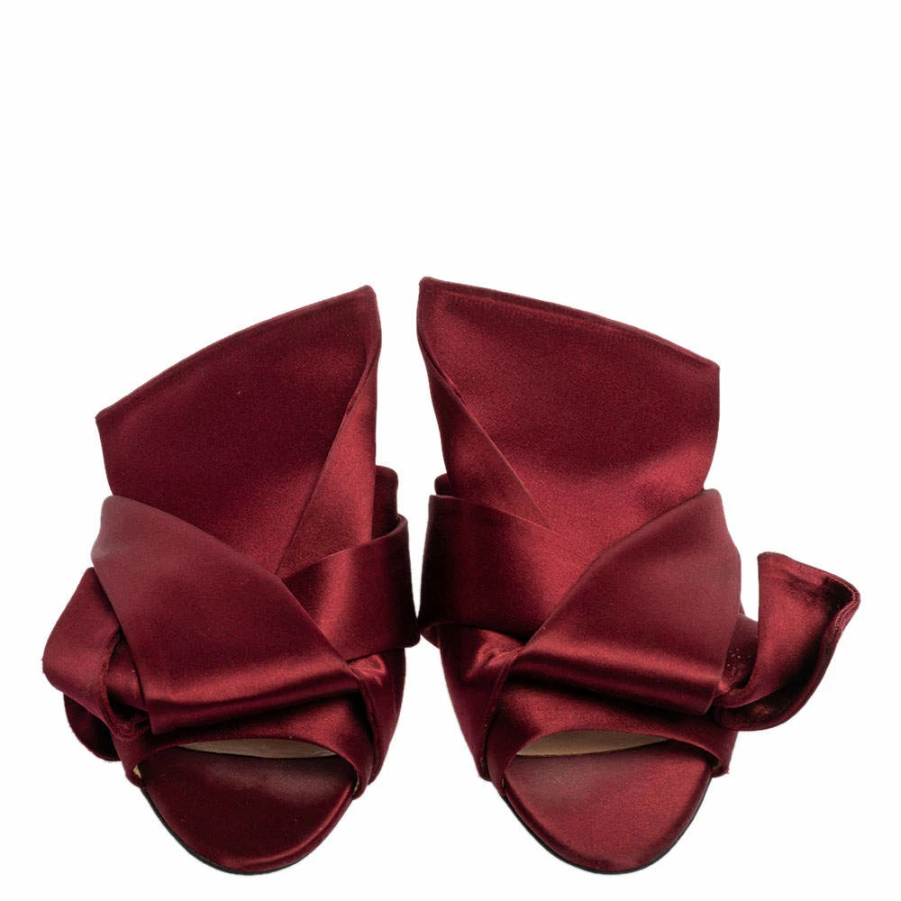 N21 N°21 Burgundy Satin Knot Flat Mules Size 37 Women Flats N21 N°21 Burgundy Satin Knot Flat Mules Size 37 Women Flats -N21shop luxury women n21 used shoes p340751 001