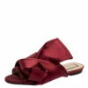 N21 N°21 Burgundy Satin Knot Flat Mules Size 37 Women Flats -N21shop luxury women n21 used shoes p340751 004