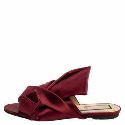 N21 N°21 Burgundy Satin Knot Flat Mules Size 37 Women Flats 3 N21 N°21 Burgundy Satin Knot Flat Mules Size 37 Women Flats -N21shop luxury women n21 used shoes p340751 005