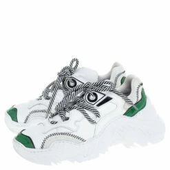 N21 N°21 White/Green Leather And Mesh Billy Sneakers Size 36 Women -N21shop luxury women n21 used shoes p348730 001