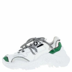 N21 N°21 White/Green Leather And Mesh Billy Sneakers Size 36 Women -N21shop luxury women n21 used shoes p348730 003
