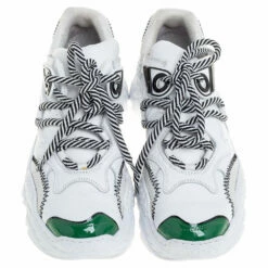 N21 N°21 White/Green Leather And Mesh Billy Sneakers Size 36 Women -N21shop luxury women n21 used shoes p348730 004