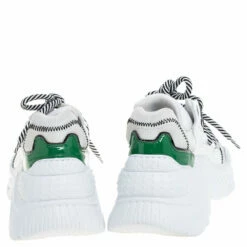 N21 N°21 White/Green Leather And Mesh Billy Sneakers Size 36 Women -N21shop luxury women n21 used shoes p348730 005