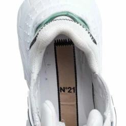 N21 N°21 White/Green Leather And Mesh Billy Sneakers Size 36 Women -N21shop luxury women n21 used shoes p348730 008