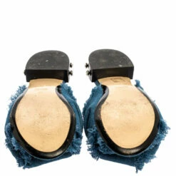 N21 Blue Denim Crystal Embellished Knotted Flat Sandals Size 39 Women 7 N21 Blue Denim Crystal Embellished Knotted Flat Sandals Size 39 Women -N21shop luxury women n21 used shoes p350225 002