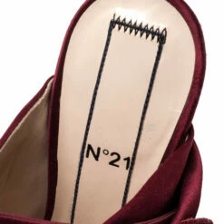 N21 Maroon Embellished Satin Knot Mules Sandals Size 36 Women 8 N21 Maroon Embellished Satin Knot Mules Sandals Size 36 Women -N21shop luxury women n21 used shoes p350849 004
