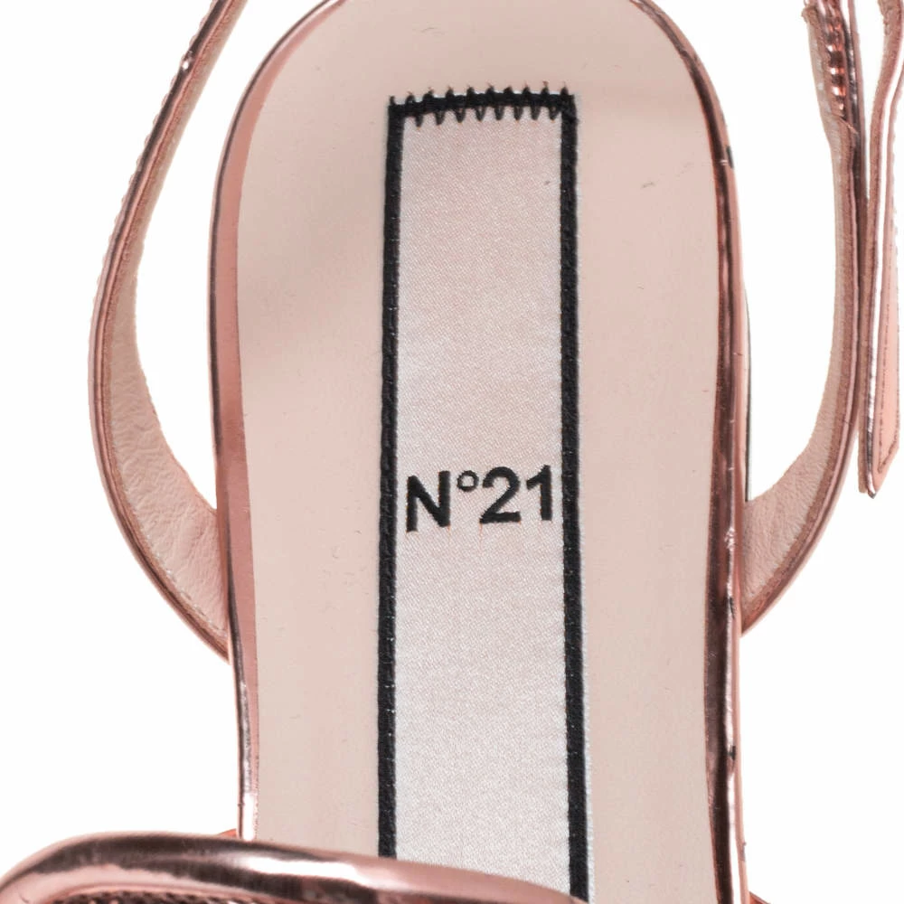 N21 Metallic Bronze Leather Knotted Toe Slingback Flat Sandals Size 40 Women N21 Metallic Bronze Leather Knotted Toe Slingback Flat Sandals Size 40 Women -N21shop luxury women n21 used shoes p355594 005