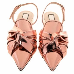 N21 Metallic Bronze Leather Knotted Toe Slingback Flat Sandals Size 40 Women 4 N21 Metallic Bronze Leather Knotted Toe Slingback Flat Sandals Size 40 Women -N21shop luxury women n21 used shoes p355594 006