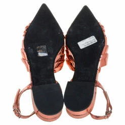 N21 Metallic Bronze Leather Knotted Toe Slingback Flat Sandals Size 40 Women 7 N21 Metallic Bronze Leather Knotted Toe Slingback Flat Sandals Size 40 Women -N21shop luxury women n21 used shoes p355594 008