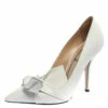 N21 White Leather Knot Pointed Toe Pumps Size 38.5 Women 1 N21 White Leather Knot Pointed Toe Pumps Size 38.5 Women -N21shop luxury women n21 used shoes p357171 001